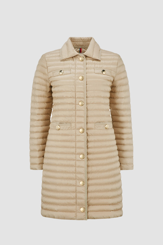 BEIGE CALIPSO LONG DOWN JACKET