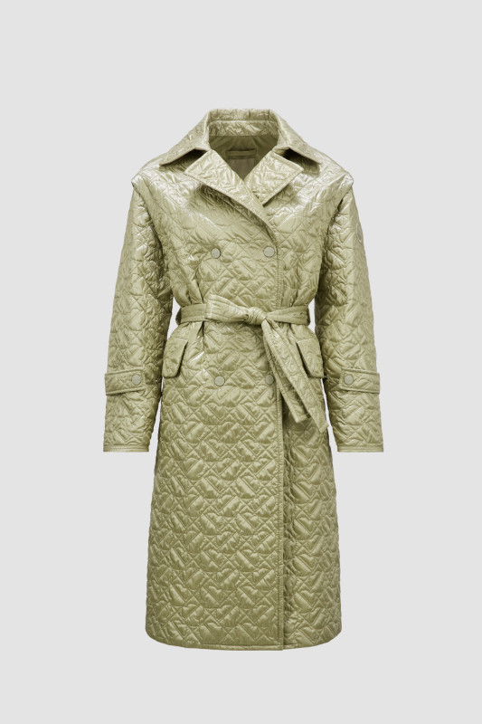 SAGE GREEN SAMARE PADDED TRENCH COAT