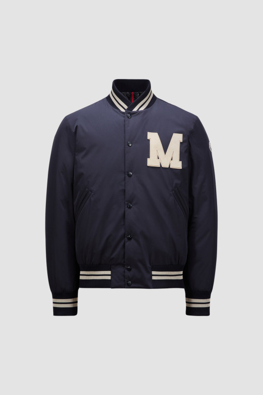 NAVY BLUE LATELTIN DOWN VARSITY JACKET