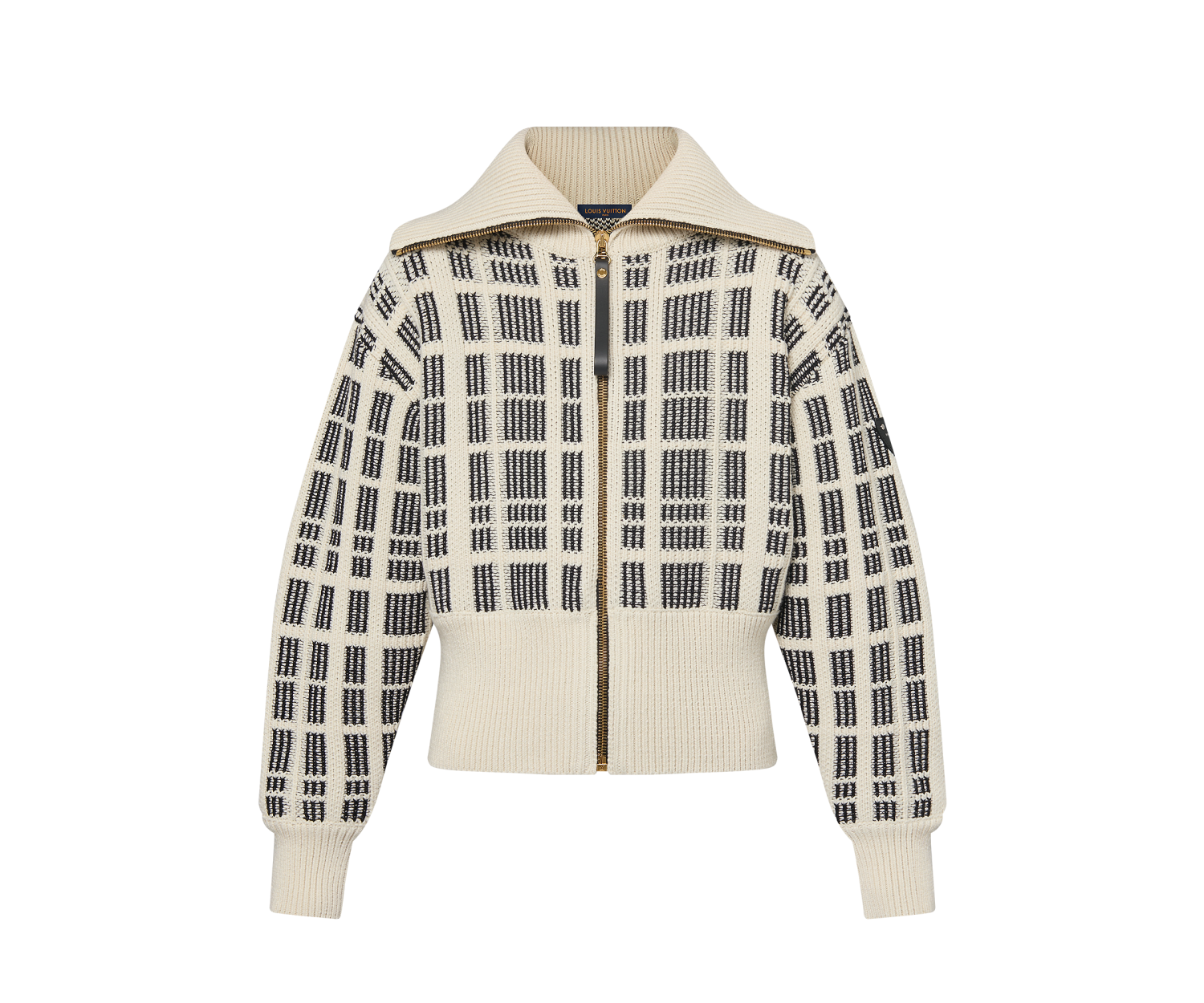 Graphic Tweed Knit Zip-Up Jacket