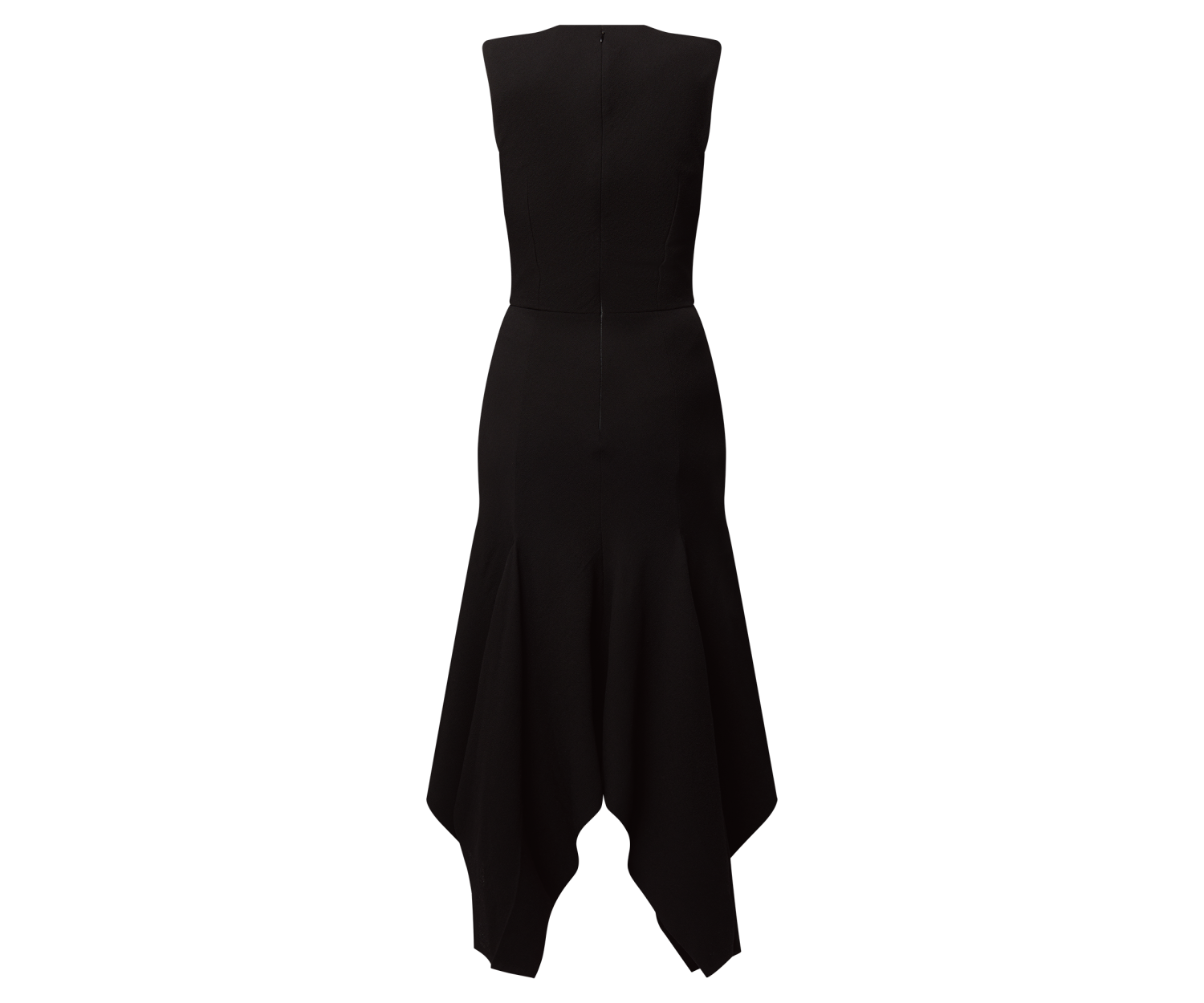 Wool Crepe Petal Hem Dress