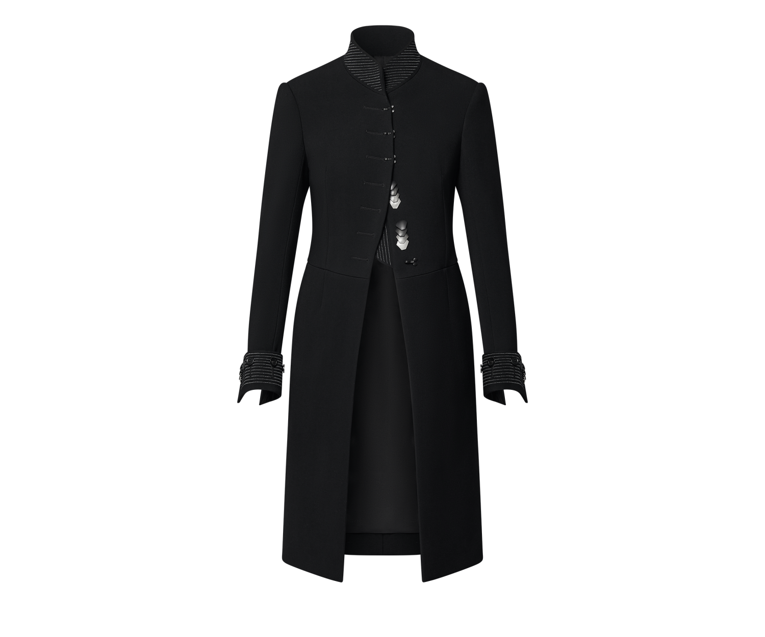 Wool Crepe Riding Coat