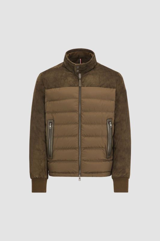 GREEN MONVISO SUEDE DOWN JACKET