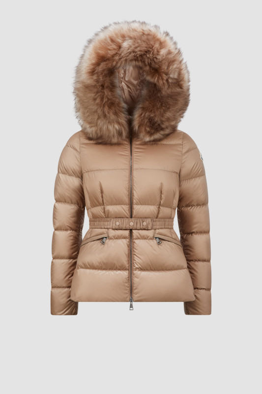 CAMEL BEIGE BOED SHORT DOWN JACKET