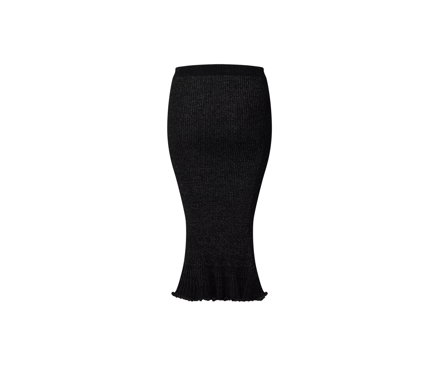 Flared Hem Ribbed Knit Skirt