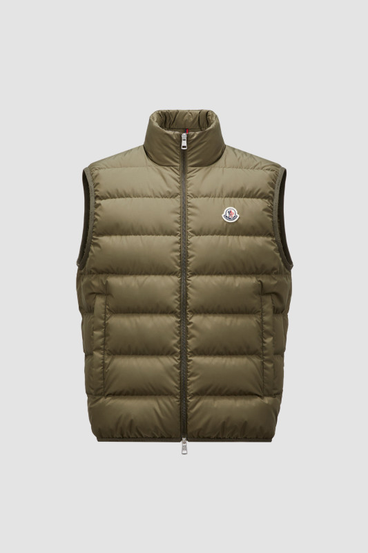 OLIVE GREEN CONTRIN DOWN VEST