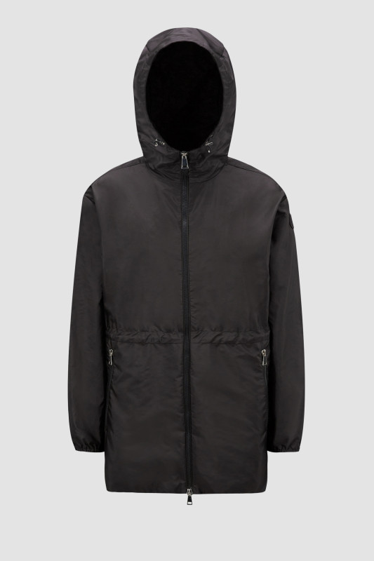 BLACK WETE HOODED JACKET