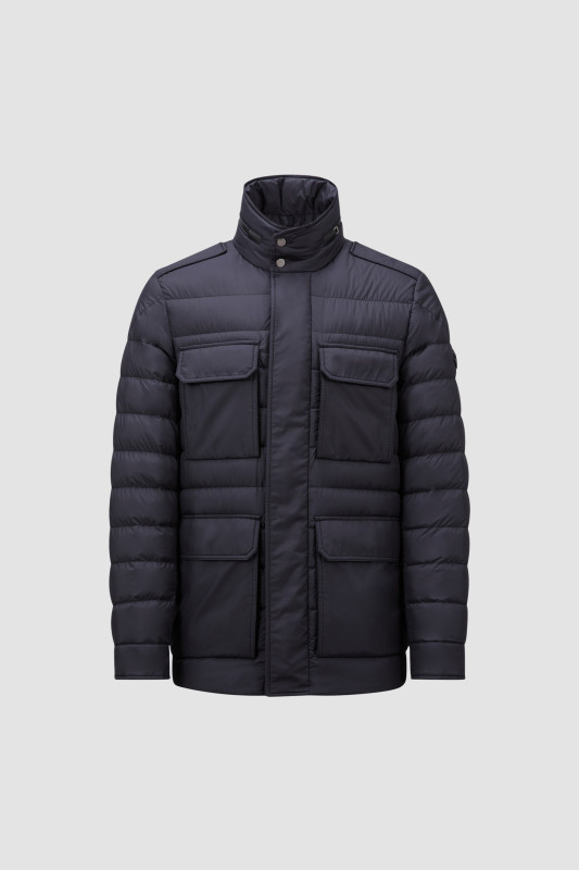 NAVY BLUE FUCIADE SHORT DOWN JACKET