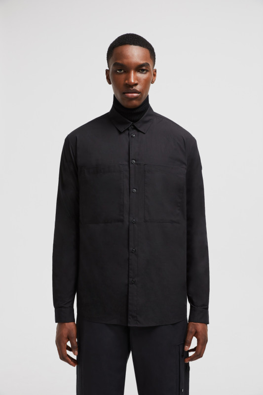 BLACK COTTON POPLIN SHIRT