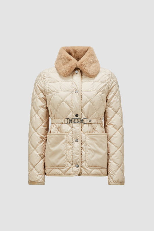 SAND BEIGE CYGNE SHORT DOWN JACKET