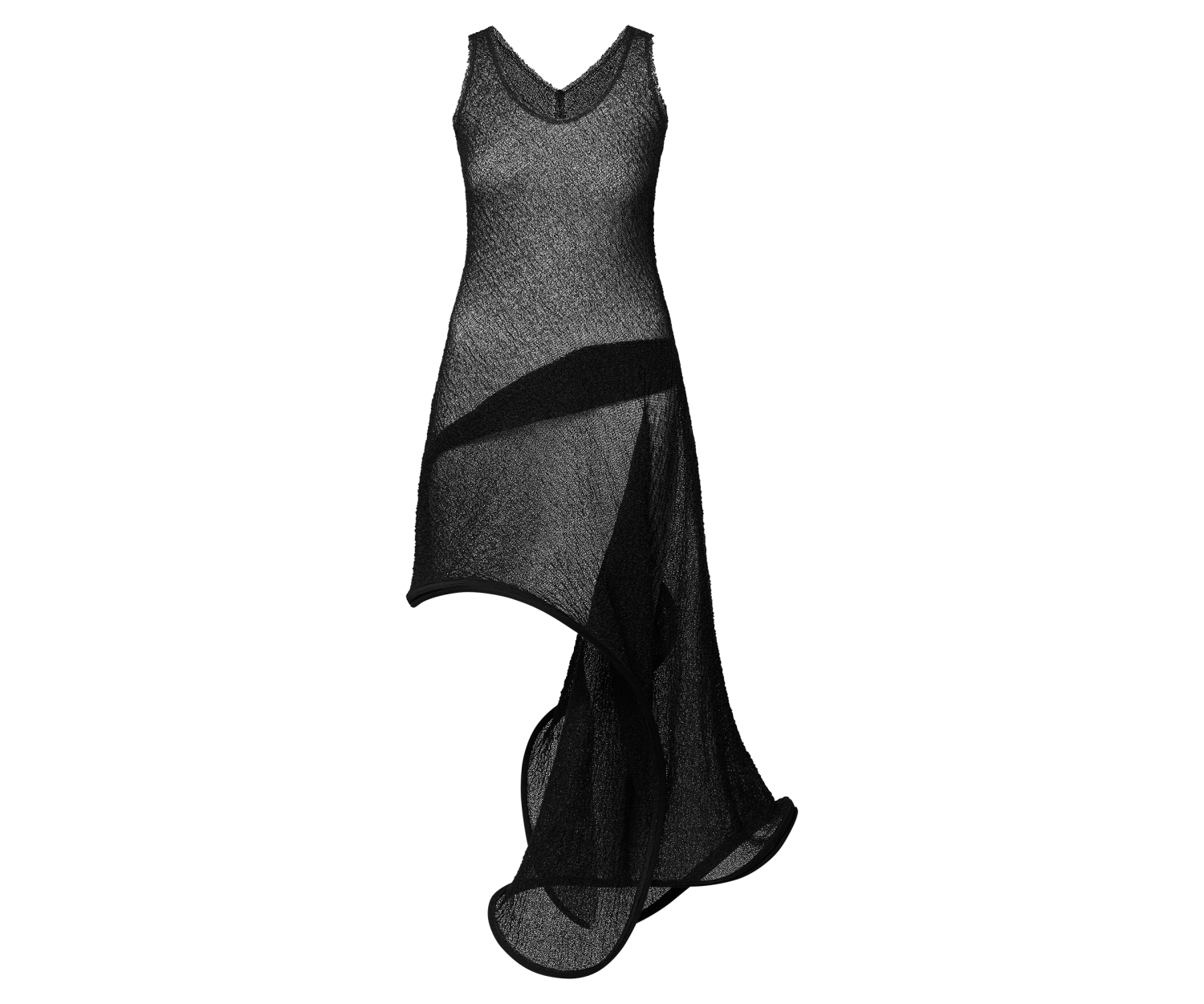 Sculptural Hem Mesh Dress