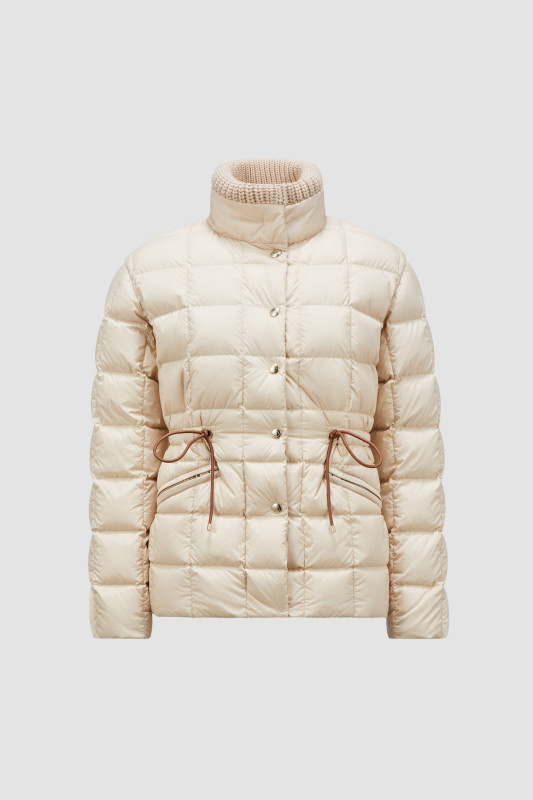 BEIGE ANTIGONE SHORT DOWN JACKET