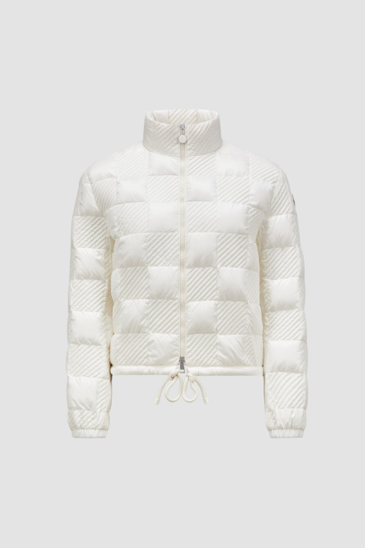 WHITE ANCY SHORT DOWN JACKET