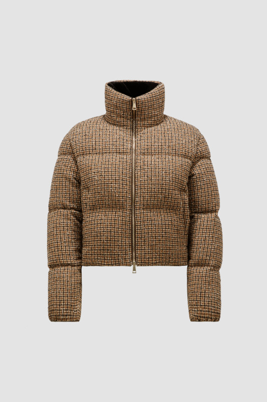 BEIGE & BLACK SEBOUNE SHORT DOWN JACKET