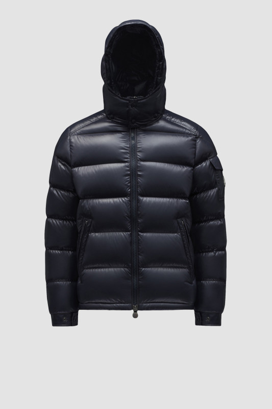 NIGHT BLUE MONCLER MAYA SHORT DOWN JACKET