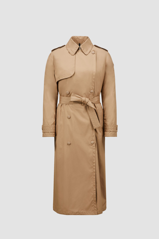 CAMEL BEIGE BARBETANE DOWN TRENCH COAT