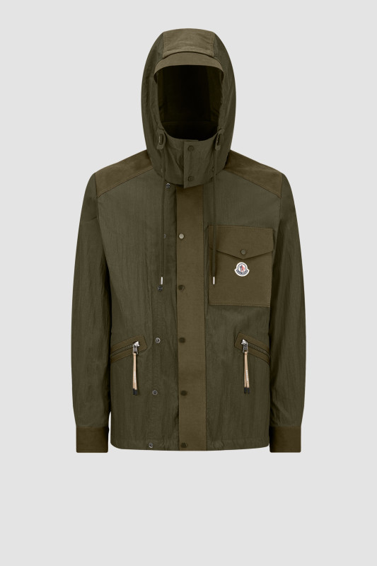 GREEN VELAN HOODED JACKET