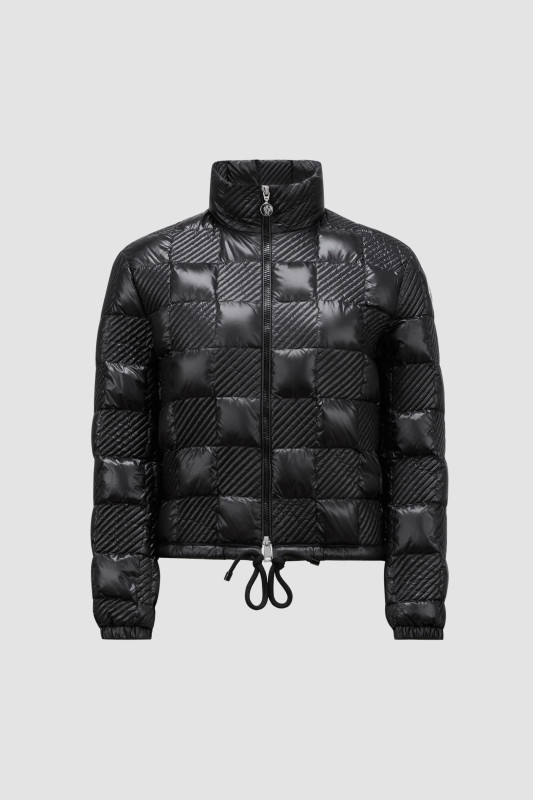 BLACK ANCY SHORT DOWN JACKET